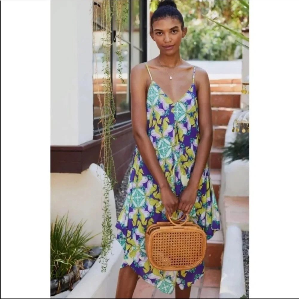 Anthropologie Rare seahorses print dress Sz LP